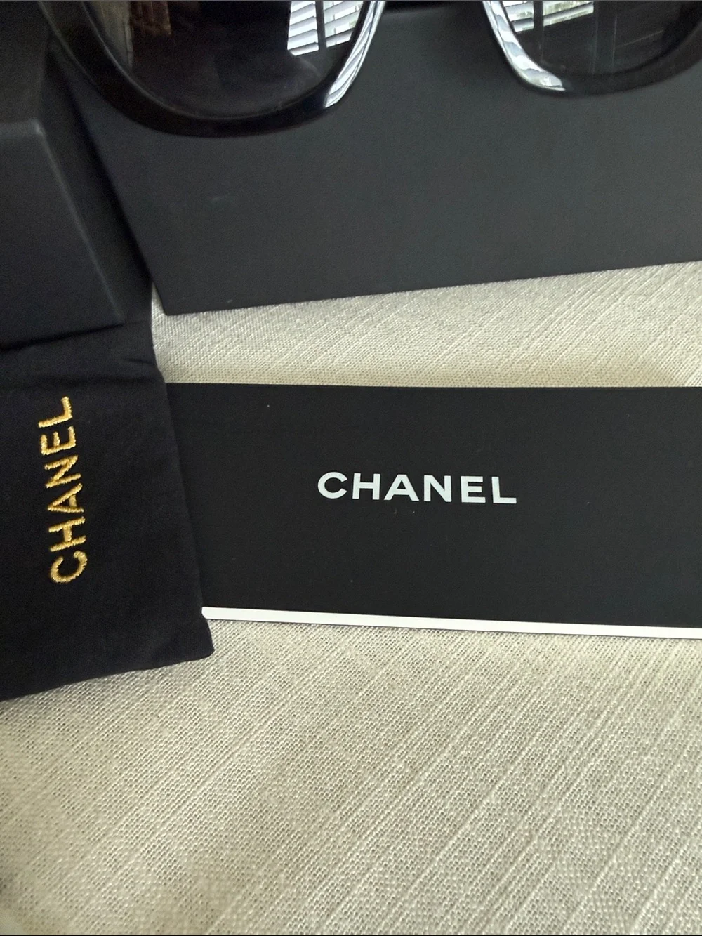 CHANEL Black Oversized Butterfly Sunglasses with Gray Gradient Lenses
